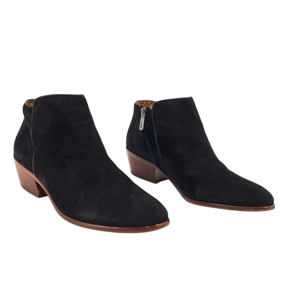 Sam Edelman Petty Black Suede Ankle Bootie Sz 8.5 - Picture 4 of 12